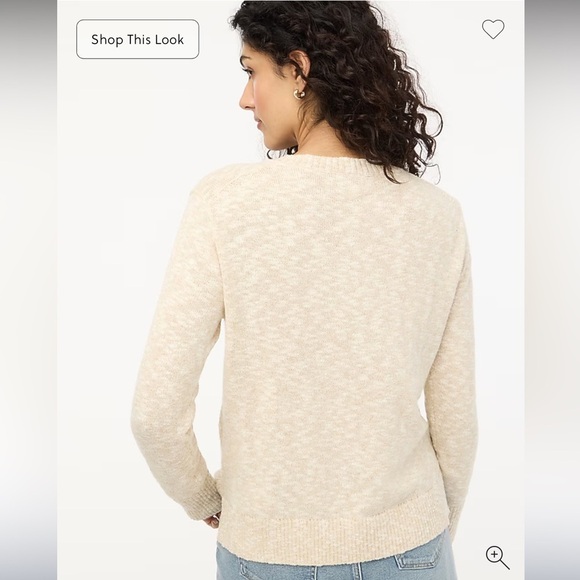 J. Crew Crewneck Beach Sweater light khaki Knit Pullover Size Small NEW cotton - Picture 4 of 9